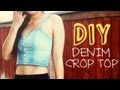 DIY Upcycled Denim Crop Top