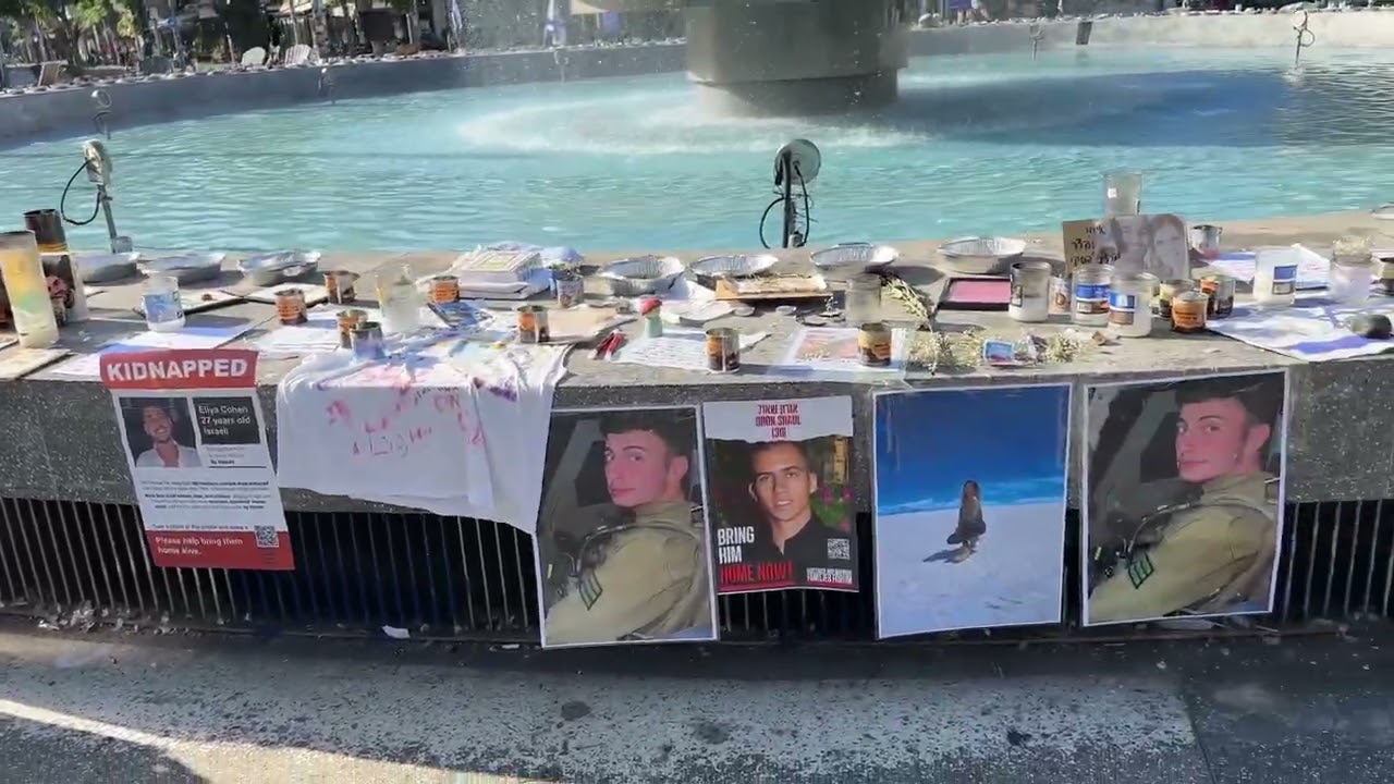 Tel Aviv Israel Dizengoff Fountain Oct-7 Memorial