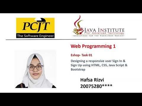 Web Programming 1 | Task 01 | Eshop | 1st Year | Java Institute | Hafsa Rizvi.