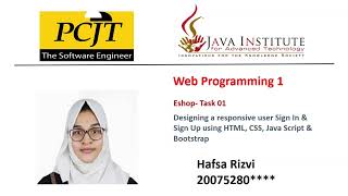 Web Programming 1 | Task 01 | Eshop | 1st Year | Java Institute | Hafsa Rizvi.