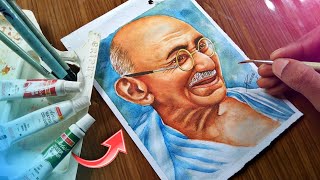Mahatma Gandhi watercolor painting / Mahatma Gandhi drawing with small paper /part-2