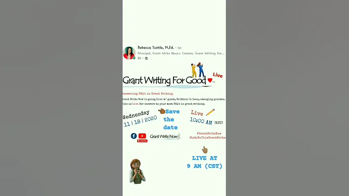 Join us for a live Grant Writing FAQs with Rebecca...
