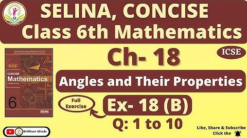 Angles and Their Properties Ch-18 | Class 6th ICSE | Selina Concise Math | Ex: 18 (B) Q: 1 to 10