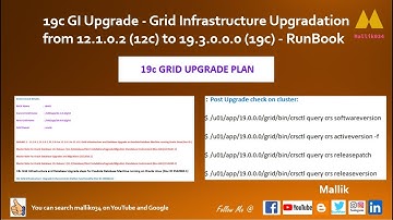 19c GI Upgrade - Grid Infrastructure Upgradation from 12.1.0.2 (12c) to 19.3.0.0.0 (19c) - RunBook