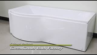 P Shaped Acrylic Bathtub P Shaped Shower Bath Panel Video