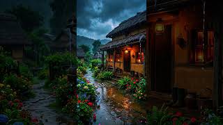 Dream Village House During Storm 🌧️ Peaceful Heavy Rain Ambience | Relaxing Shorts