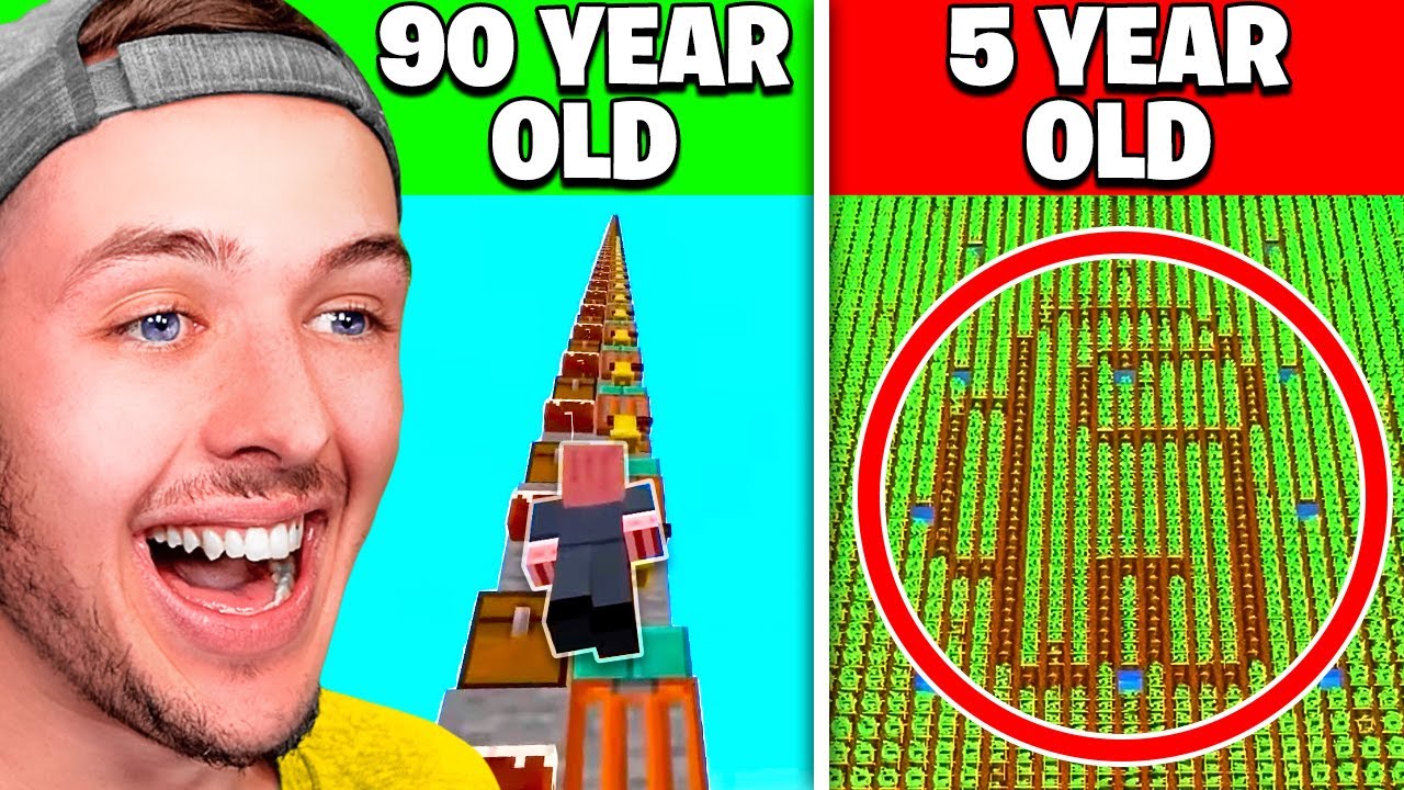 Реакция на MINECRAFT в РАЗНОМ ВОЗРАСТЕ (90 ЛЕТ??)