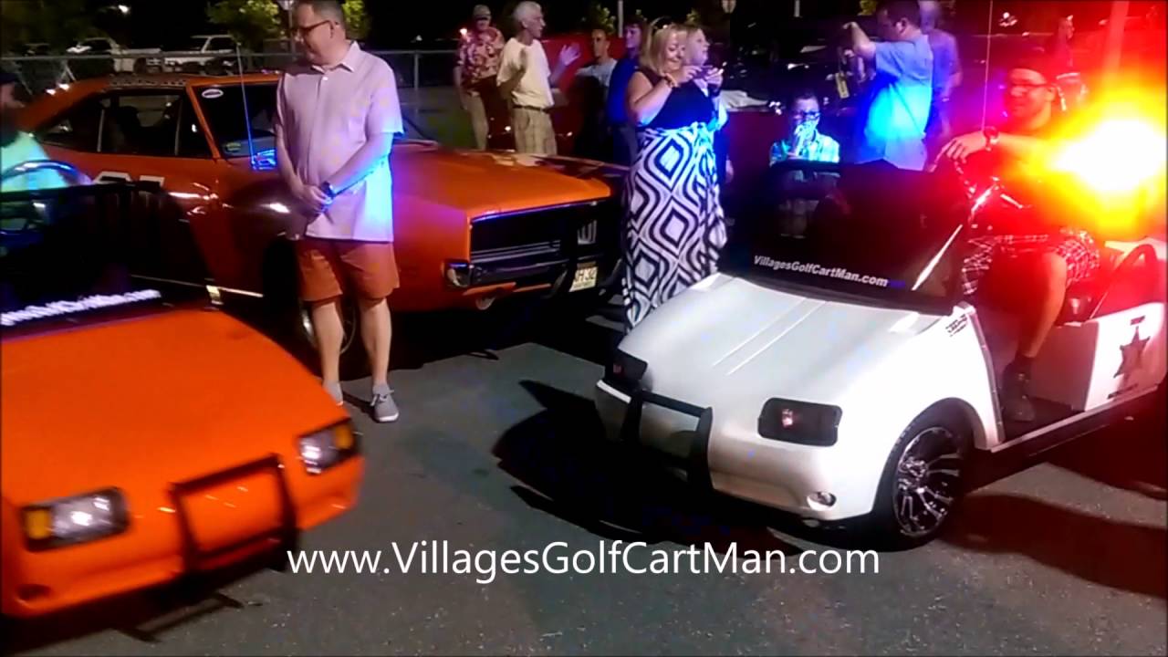 Dukes of Hazard Golf Cart Police Chase Villages Golf Cart Man at Old