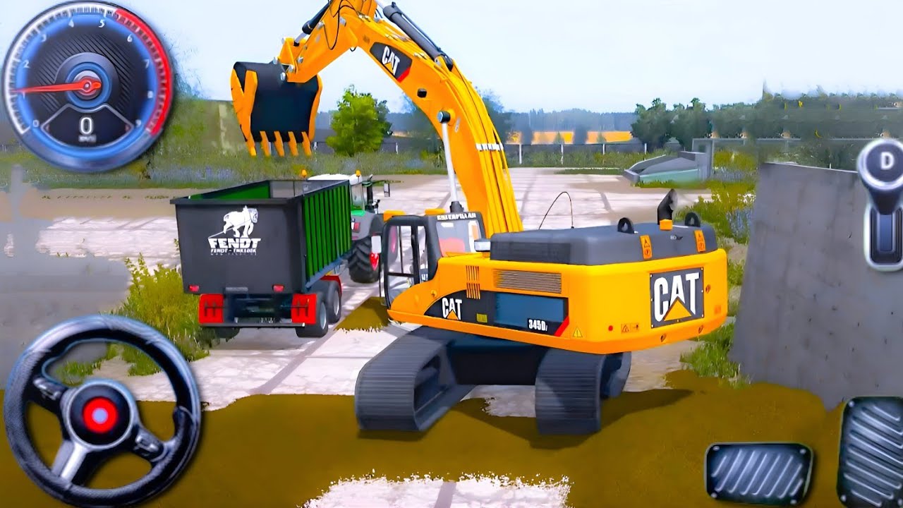 Transporting Heavy Excavator Road Construction - City Road Construction Game - Android Gameplay