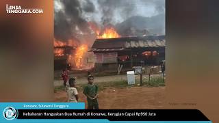 Kebakaran Hanguskan Dua Rumah di Konawe, Kerugian Capai Rp950 Juta