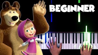 Masha and the Bear Theme Song - BEGINNER Piano Tutorial