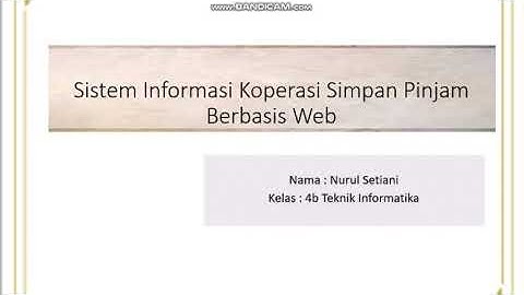 SISTEM INFORMASI KOPERASI SIMPAN PINJAM BERBASIS WEB