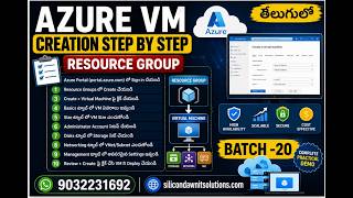 AZURE VM CREATION STEP BY STEP PROCESS | RESOURCE GROUP|BATCH -20|TELUGU|9032231692