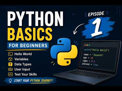 Python Basics for Beginners | Episode 1: Hello World, Variables & Data Types