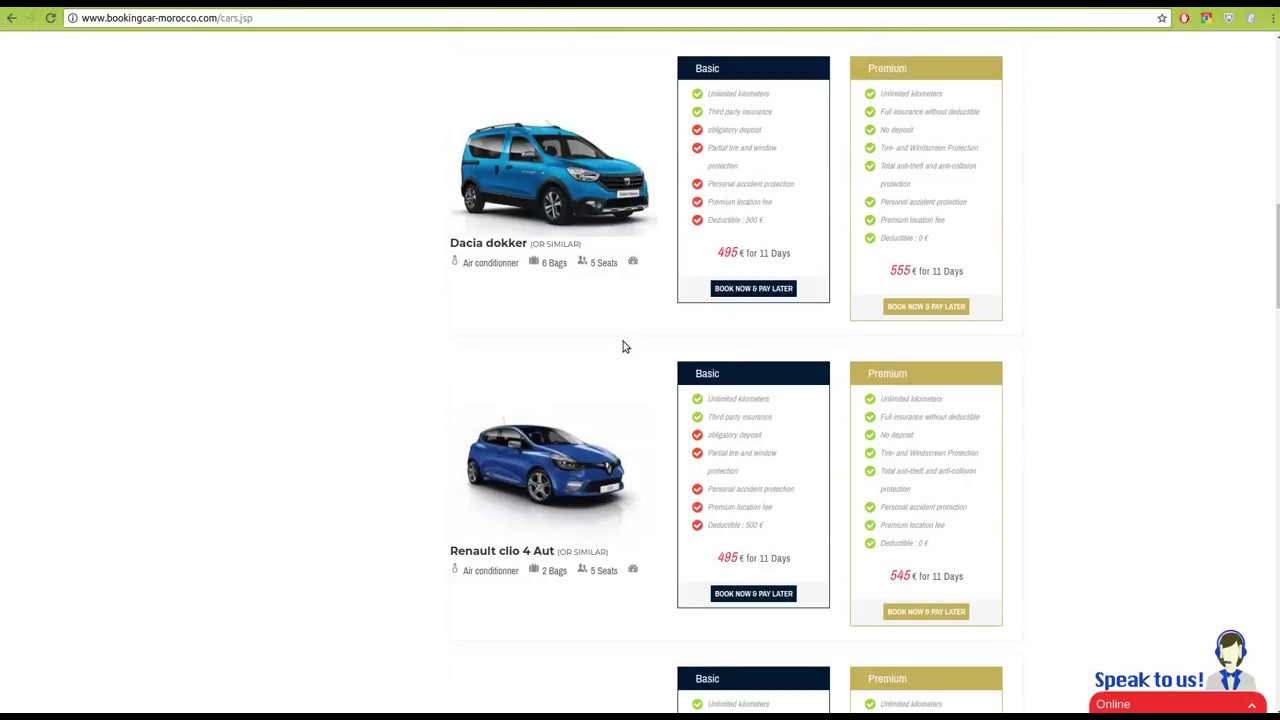 Site web Bookingcar-Morocco.com