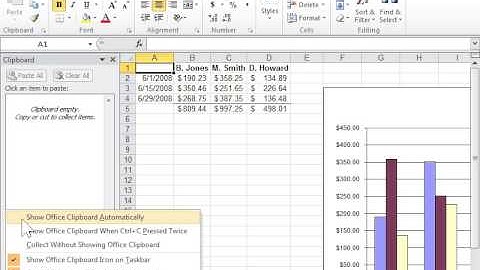 Control how the Office Clipboard is Displayed - Excel 2010