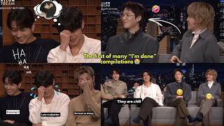 Taehyung’s face when Armys were chanting 67 😭 YOONGI KICKING HIS LIL FEET IN THE SLIPPERS