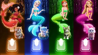 Moana How Far I&#39;ll Go | Elsa Let It Go | Anna Do You Want To Build A Snowman | Tangled | Cats Dance