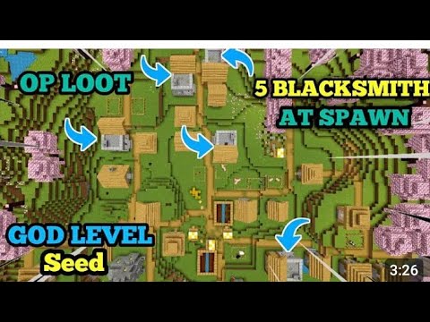 5 Blacksmith At Spawn 🤯 OP Loot 🤩 ||OP Seed For Minecraft PE 1.21 Hindi ...