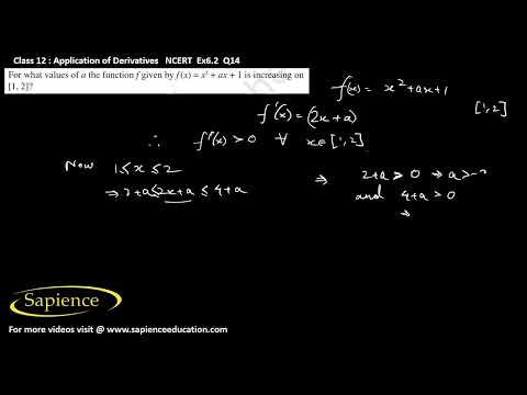 cbse class 12 maths application of derivatives NCERT Ex6.2 Q14  | ncert class 12 maths