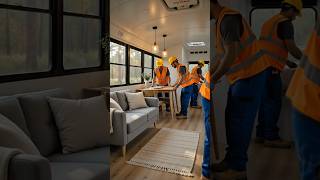 They Turned an Abandoned School Bus Into a Luxury Home 😳 #shorts #transformation #tinyhome