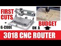 3018 CNC router the first real cuts with a (very surprising result)
