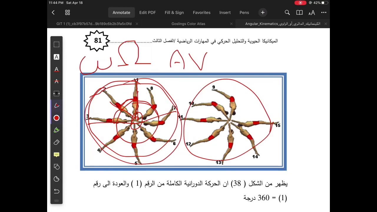 أ. د حكمت المذخوري الكينماتيك  الزاوي / angular kinematics - المرحلة الثانية