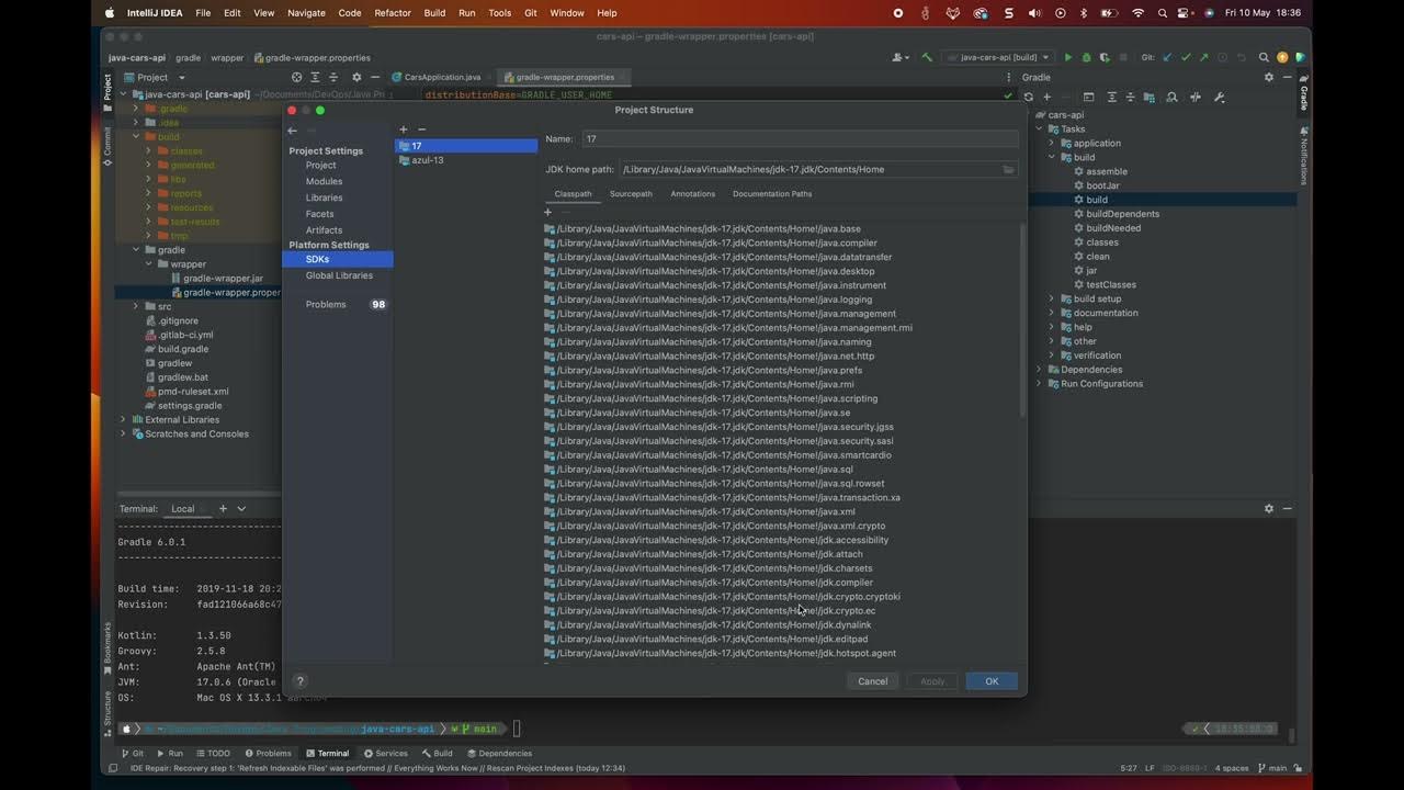 Failure build failed with an exception could not initialize class org