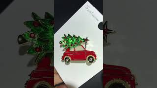 Wuli&baby 2021 New Year Enamel Car Christmas Tree Brooch Pins Wome