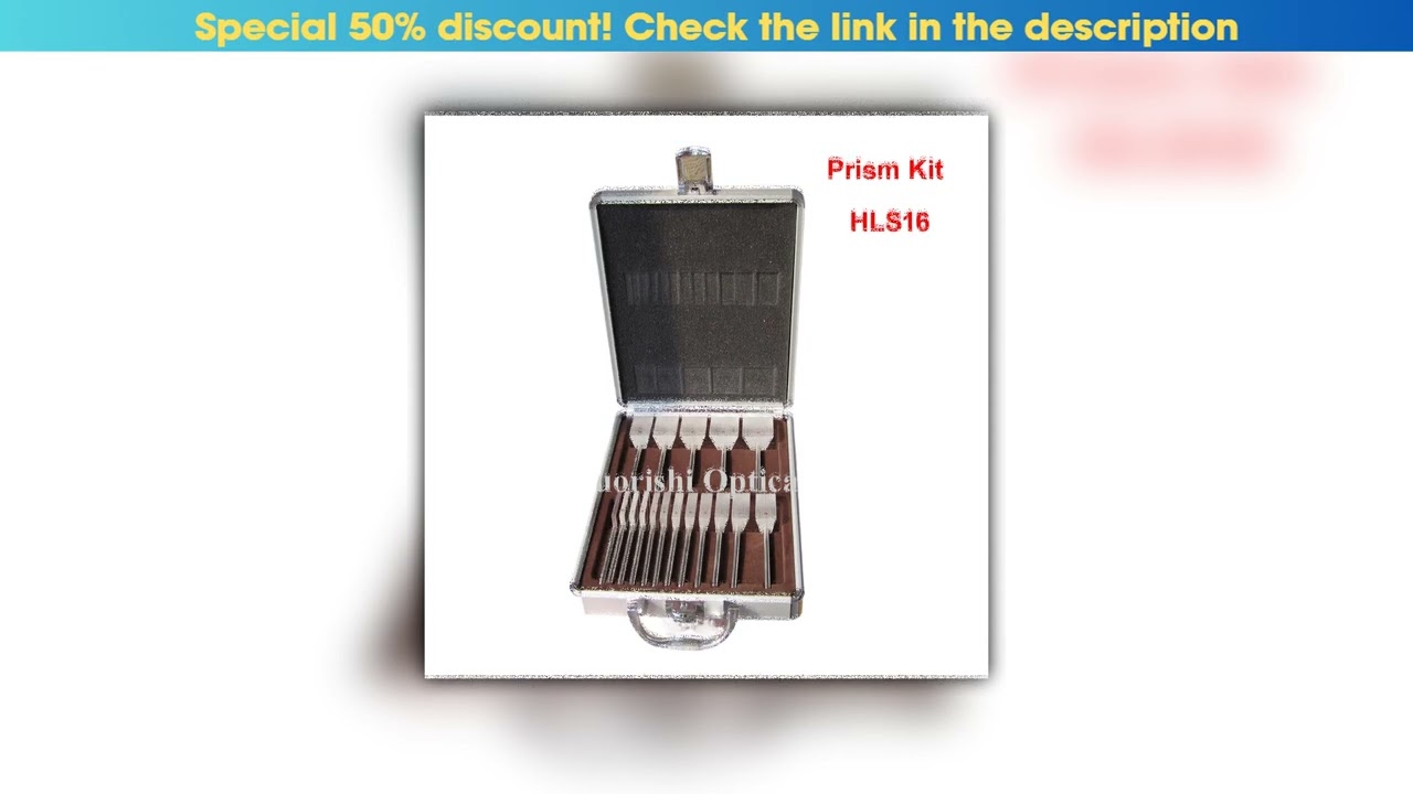 Must Buy HLS16 Ophthalmic Acrylic Prism Bars With Stainless Steel Handle Kit Set Aluminum Case Pack