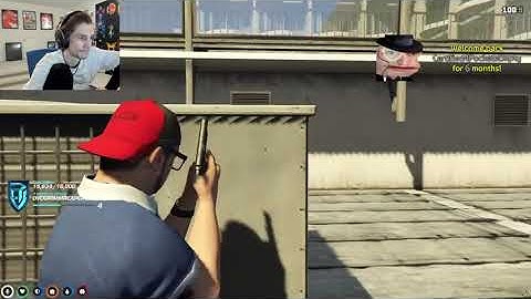 xQc Reacts to RatedEpicz Taking On The Entire PD [GTA RP NoPixel] (CLIP)