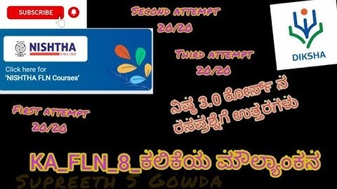 Nishtha 3.0 Module 8 Answers। Nishtha FLN Module 8 Quiz Answers in Kannada। Nishtha 3.0 FLN Quiz