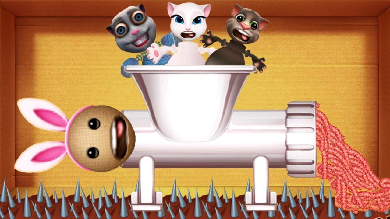 Talking Juan,Tom,Angela in Crazy Meat Grinder | Kick the Buddy