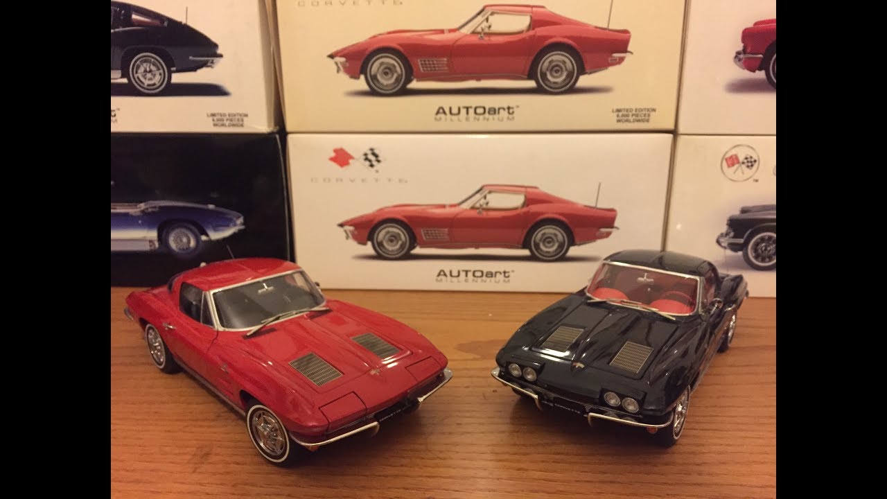 1:18 Autoart 1963 chevrolet cooupe corvette both color Daytona