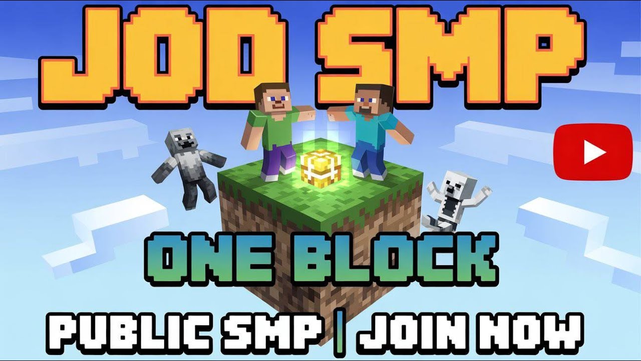 “JOD SMP ONE BLOCK – Public Minecraft SMP (Java + Bedrock JOIN NOW ...