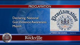 National Gun Violence Awareness Month Proclamation