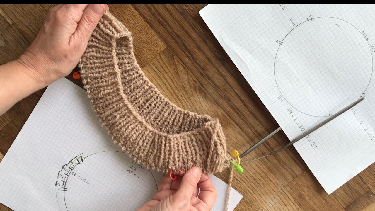 YAKADAN BAŞLAMALI KAZAK ￼İÇİN , BAŞLAMA  SAYISI VE YAKA DÜŞÜRME ( KISA SATIR TEKNİĞİ)