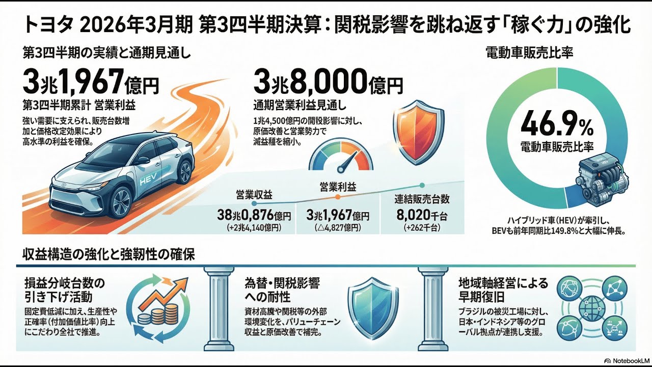 トヨタ自動車による2026年3月期第3四半期の決算 - YouTube