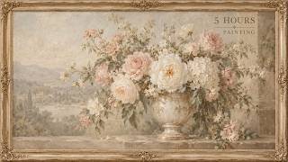 Soft Pink Floral Painting | Frame TV Art 4K | 5 Hour Screensaver screenshot 2
