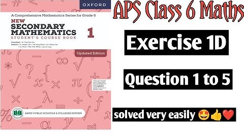Exercise 1D || Question no 1 to 5 || Oxford secondary mathematics book 1 updated edition