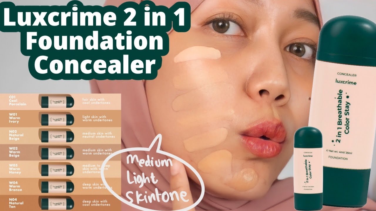 ALL SHADE & Uji Tega LUXCRIME 2 in 1 Foundation Concealer Medium