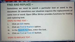 Class-9  IT  Unit-1  Find and Replace