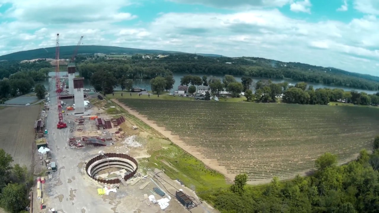 US 15 Bypass River Bridge Construction in Winfield, Pa 07/04/2017