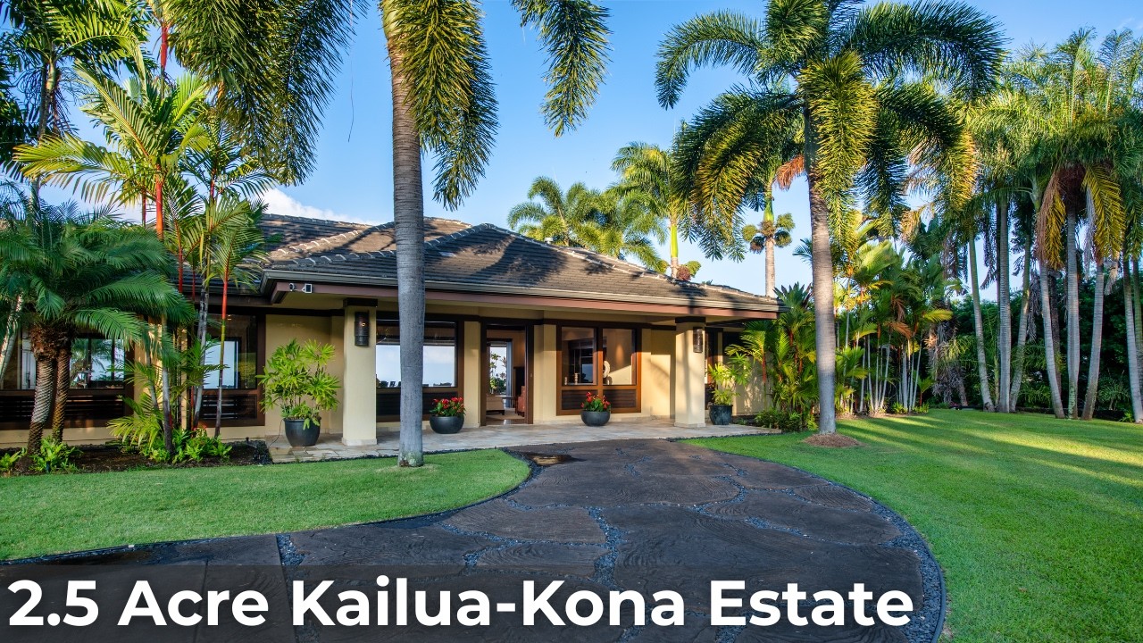 Kailua Kona Luxury Home Tour on 2.5 Acres with Pool & Ocean Views on Hawaii Island