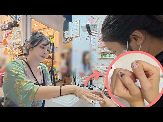 ASMR💅태국 야시장에서 네일 받아보기🔈리얼사운드 | 백색소음