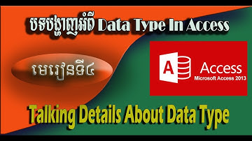 Microsoft Access 2013 Tutorial: Tell details about DATA TYPE  ប្រាប់លំអិតពី Data Type | SEM SITHACH