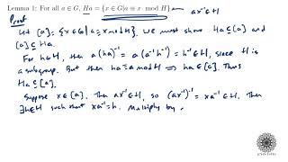 Proving Lagrange's Theorem