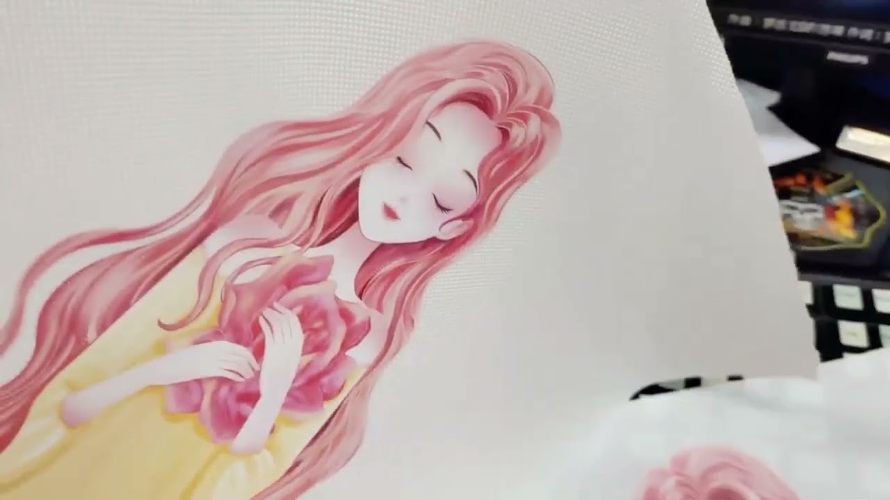 Printing finished products with white and black powder 