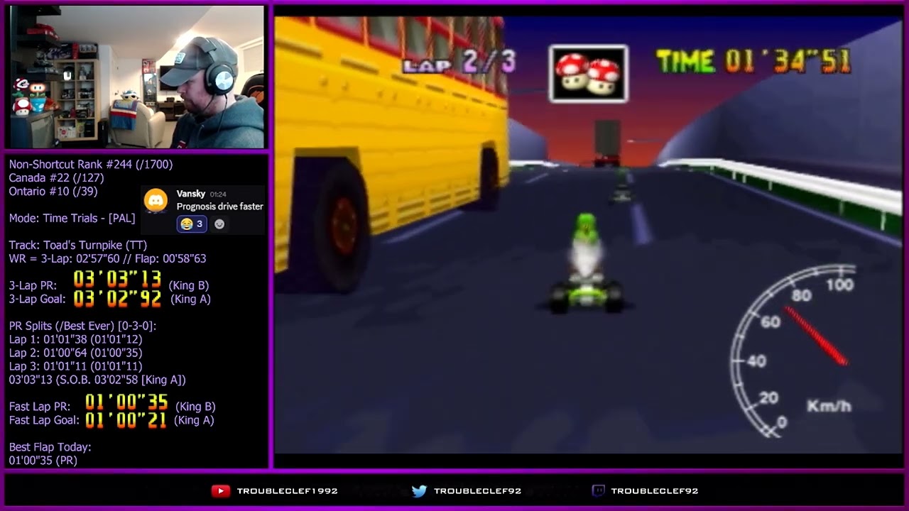 Toad's Turnpike (TT) PR: Non-Shortcut Fast Lap 01'00