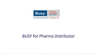How to Create a Pharma Company In Busy Accounting Software. Pharmacy Distributor & Store Management.